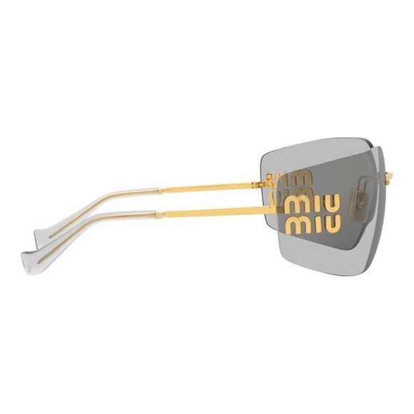 Miu Miu Sunglasses MU 54YS Gold Light Grey Blue 5AK3/0B Logo Women AUTHENTIC main image 5